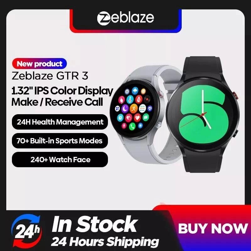 Нові Zeblaze gtr 3 smart watch 1.32 ips смарт годинник від компанії ARTMOS - Інтернет магазин - фото 1