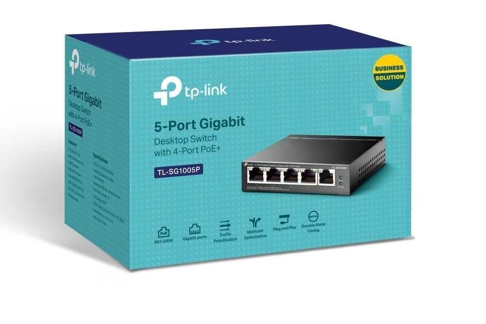 Новий Гігабітний світч Tp-Llnk TL-SG1005P , 4 з Poe 65 Вт ver. 4.0 від компанії ARTMOS - Інтернет магазин - фото 1