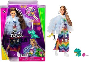 Орігінал! Лялька Барбі Екстра в райдужній сукні Barbie Extra Style #9