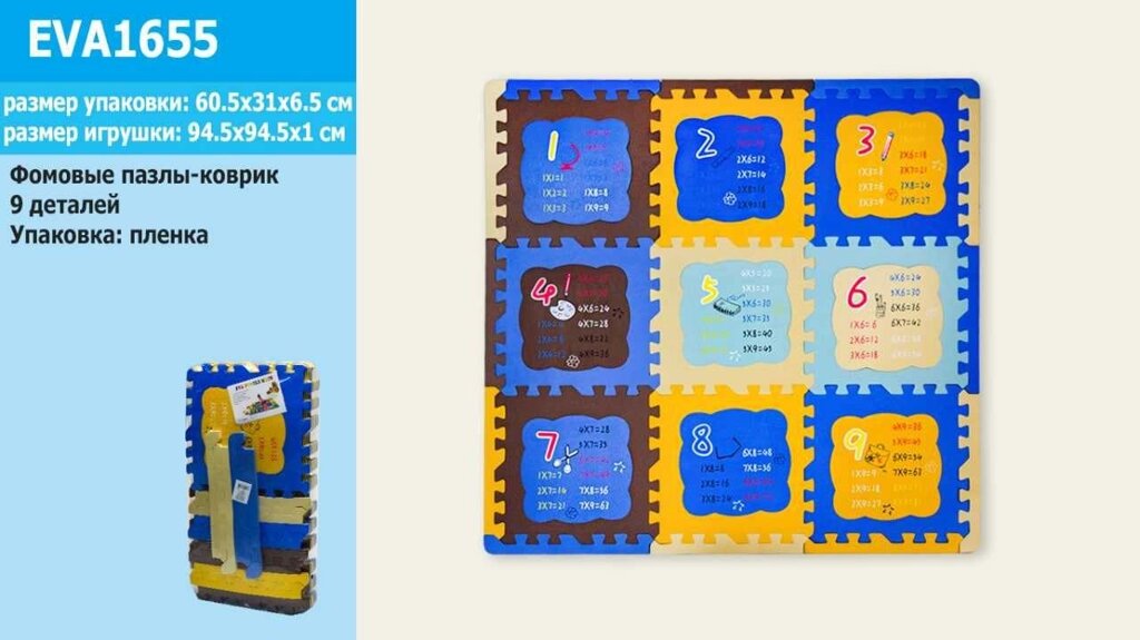 Пазлі фомові 95х95 EVA термо килимок дитячий Термоковрік дитячий пазли від компанії ARTMOS - Інтернет магазин - фото 1