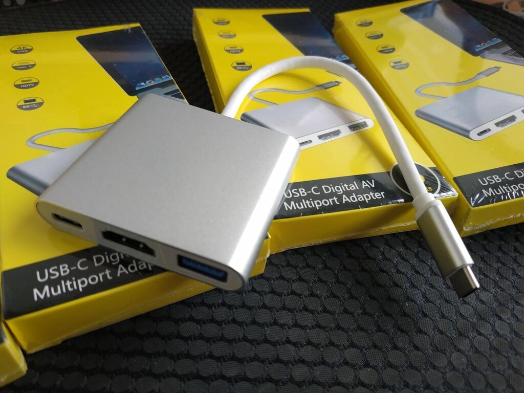 Перехідник, адаптер USB Type C 3 в 1 на HDMI, USB 3.0 і USB-C (Новий) від компанії ARTMOS - Інтернет магазин - фото 1