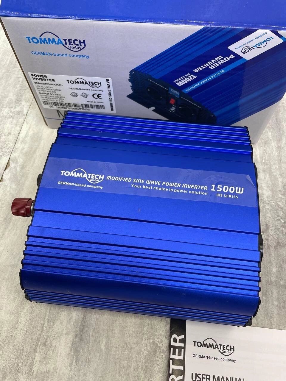 Перетворювач напруги 12v/220v 1500w інвектор TommaTech інвектор від компанії ARTMOS - Інтернет магазин - фото 1