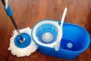 Турбо Швабра та відро з віджимом набір для прибирання Spin MOP 360 БЛАКИТНЯ