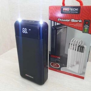 Павербанк Power Bank ProTech 30000 mAh LCD LED Ліхтарик, повербанк