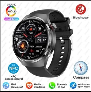 Smart watch 4 PRO AMOLED, смарт годинник, Bluetooth. пульсомер, IP68. Розумні