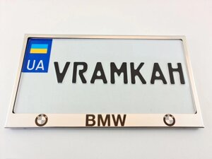 Рамка для номера авто. Рамка під американський номер із написом BMW