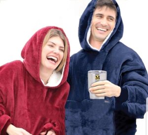 Толстовка плед халат з капюшоном пледо-халат HUGGLE HOODIE - BLANKET