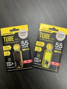 Nitecore TUBE V2.0 Ліхтар наключний, чорний фонарик, брелок