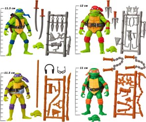 Фігурки Черепашки-ніндзя зі зброєю й аксесуарами. Оригінал TMNT