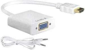 Перехідник HDMI - VGA+AU White