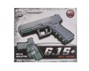 Іграшковий пістолет Глок 17 (Glock 17) Galaxy G15+ з кобурою