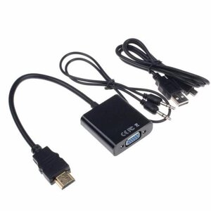 Конвертер з HDMI в VGA, + АУДІО + ПІТАННЯ адаптер перехідник