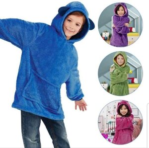 Дитячий плед толстовка халат з капюшоном та рукавами huggle pets hoodie