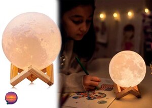 Ночник сенсорний 3д світильник настільна лампа Місяць 3D Moon Lamp