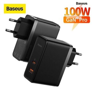 Зарядний Baseus 100W GaN5 Pro зарядка кабель Type C Apple MacBook air