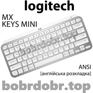 Клавіатура бездротова Logitech MX Keys Mini [Pale Gray] (US ANSI)