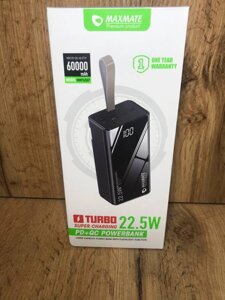 PowerBank MaxMate MMP 60KP 60000 mAh 22.5W QC 3.0 павербанк