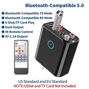 Бездротовий адаптер VAORLO QC2.0. Bluetooth 5,0, приймач, передавач