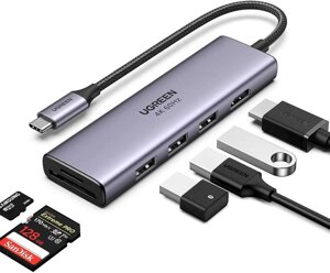 USB хаб для MacBook Ugreen 6-в-1 Type-C HDMI 4k 60hz USB 3.0 Гарантія!