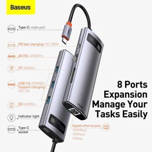 USB-хаб концентратор Baseus 8-in-1 Type-C