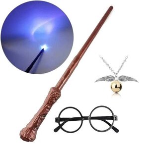 Паличка чарівна / окуляри і золотий снітч Harry Potter Cosplay Package