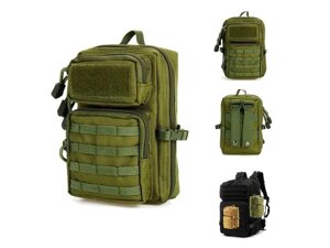 Сумка підсумок тактичний BACKPACK зелена олива для телефону з MOLLE