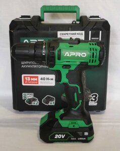 Дриль-шуруповерт акумуляторний Apro 20D 20V (2 акка) (гарантія)