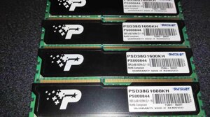 Набір Patriot DDR3 16GB PC3-12800. 1600MHZ.