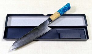 Ніж Киритсуке Kiritsuke 67 шарів дамаської сталі VG10 у коробці