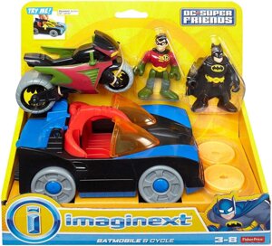 Бетмен Fisher-Price Imaginext DC Super Friends Batmobile &amp, Cycle