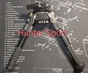 Сошки ATLAS Accu-shot з Качалкою. 17-25 см, швидкознімні на Weaver. AR15