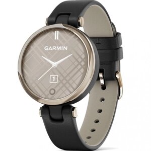 Смарт-годинник Garmin Lily Cream Gold Bezel with Black Case and Italian Leather Band (010-02384-B1)