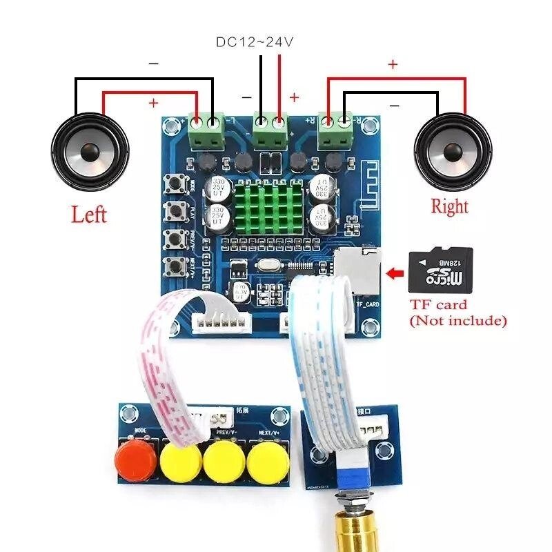 Підсилювач Bluetooth, 2*25 Вт. Стерео підсилювач потужності. Кнопки, TF від компанії ARTMOS - Інтернет магазин - фото 1