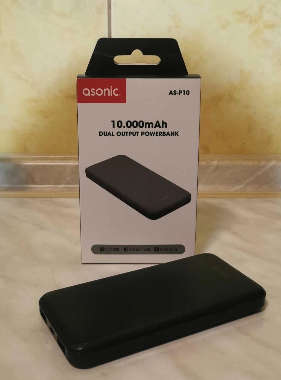 Портативний акумулятор Asonic AS P10 10000 mAh (новий, оригінал) від компанії ARTMOS - Інтернет магазин - фото 1