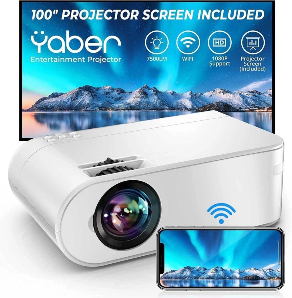 Проектор YABER Wi-Fi міні-проектор, 8000L 1080P Full HD від компанії ARTMOS - Інтернет магазин - фото 1