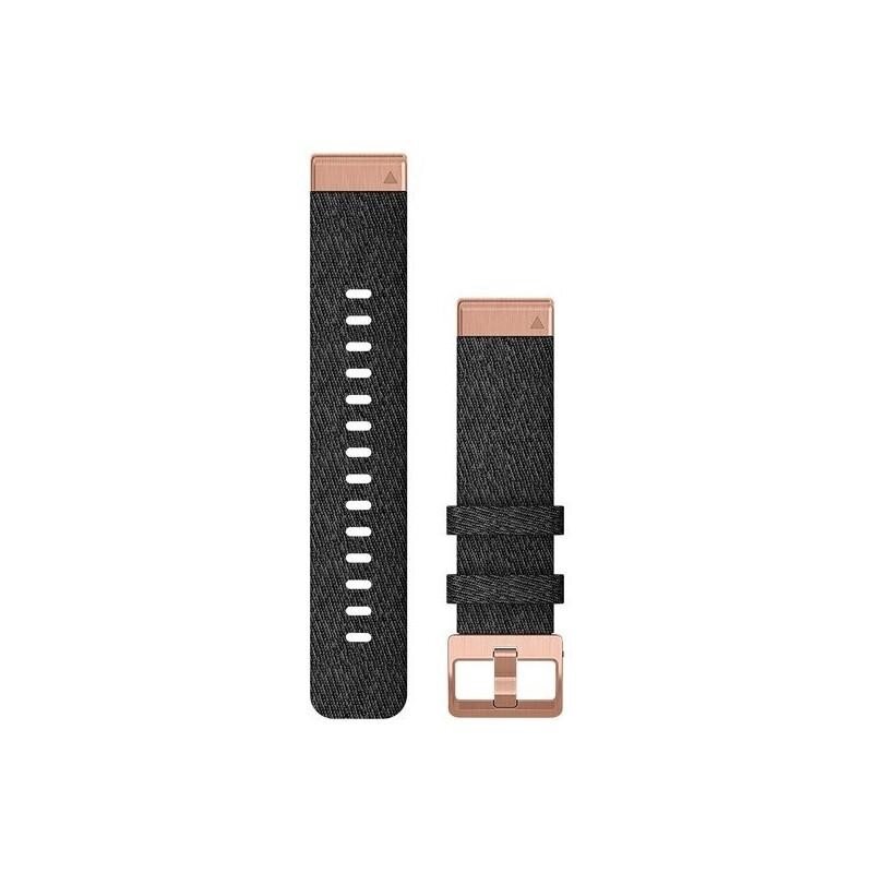 Ремінець Garmin Ремешок для Fenix 6s 20mm QuickFit Heathered Black Nylon with Rose Gold (010-12874-00) від компанії ARTMOS - Інтернет магазин - фото 1