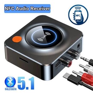 Ресивер Bluetooth 5.1 аудіо адаптер, RCA, aux авто комплект блютуз