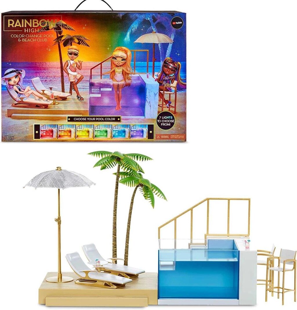 Рейнбоу Хай вечірка біля басейну Rainbow High Pool &amp, Beach Playset від компанії ARTMOS - Інтернет магазин - фото 1