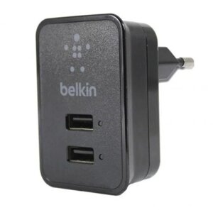 Мережевий зарядний Belkin 220v квадрат 2 USB + шнур iPhone/Samsung