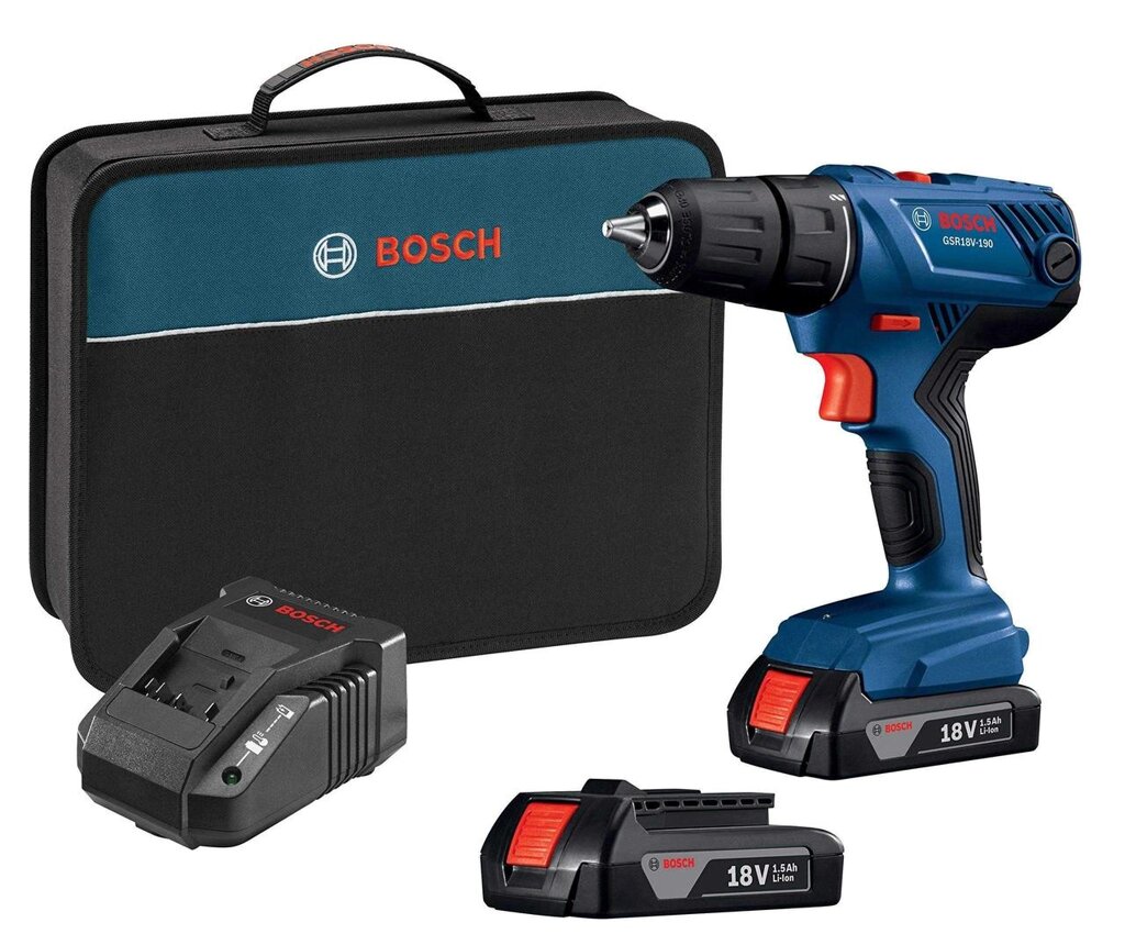 Шурупокрут Bosch 18V GSR18V-190 (2 батареї)  ГАРАТНІЯ від компанії ARTMOS - Інтернет магазин - фото 1