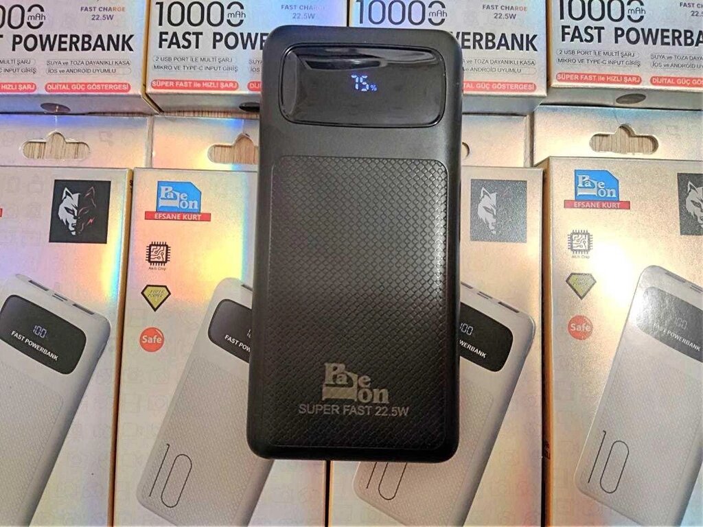 Швидкий повербанк 10000 mAh (пауербанк, павербанк, xiaomi, power bank) від компанії ARTMOS - Інтернет магазин - фото 1