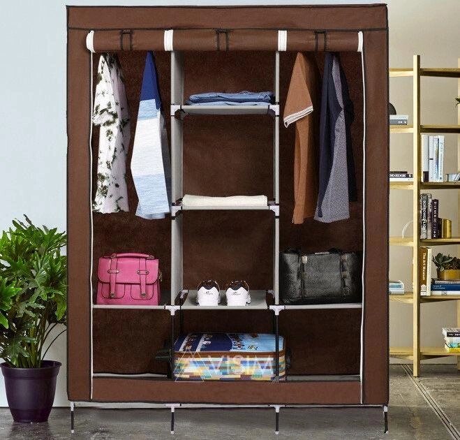 Складна тканинна шафа Storage Wardrobe 88130 Коричнева від компанії ARTMOS - Інтернет магазин - фото 1