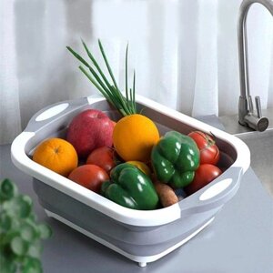 Складна обробна дошка - миска - кошик для овочів та фруктів 3в1