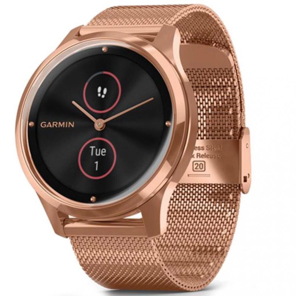 Смарт-годинник Garmin Vivomove Luxe 18K Rose Gold PVD Stainless Steel w. Rose Gold Milanese B. (010-02241-24) від компанії ARTMOS - Інтернет магазин - фото 1