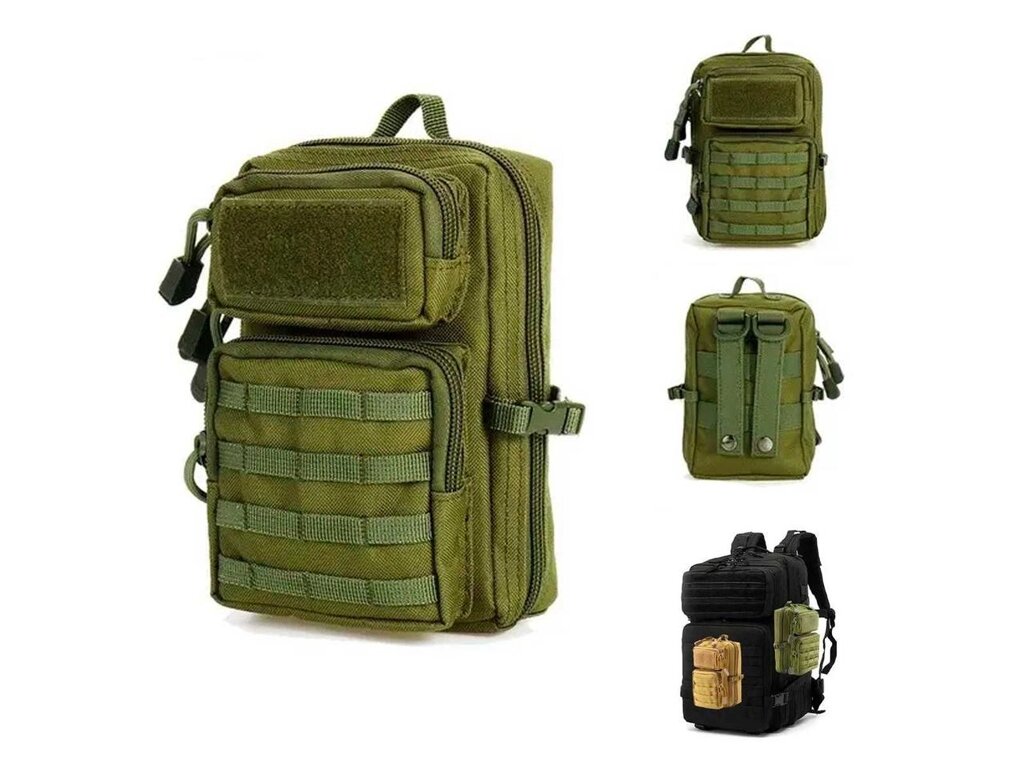 Сумка підсумок тактичний BACKPACK зелена олива для телефону з MOLLE від компанії ARTMOS - Інтернет магазин - фото 1