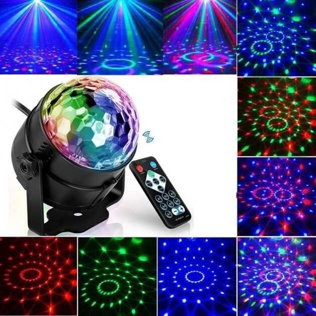 Світлодіодний диско-куля Led Party Light кольорова музика DMX-512 з пультом від компанії ARTMOS - Інтернет магазин - фото 1