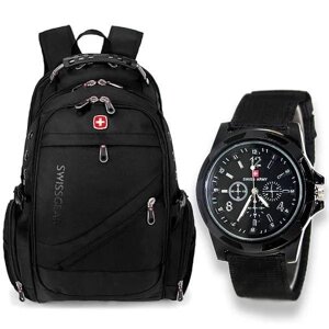 SwissGear+годинник Водонепроникний Швейцарський рюкзак