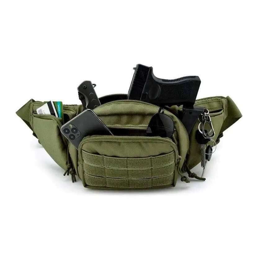 Тактична сумка бананка ARMORBAG зелена олива на пояс з Молле від компанії ARTMOS - Інтернет магазин - фото 1