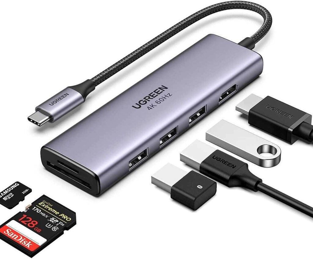 USB хаб для MacBook Ugreen 6-в-1 Type-C HDMI 4k 60hz USB 3.0 Гарантія! від компанії ARTMOS - Інтернет магазин - фото 1