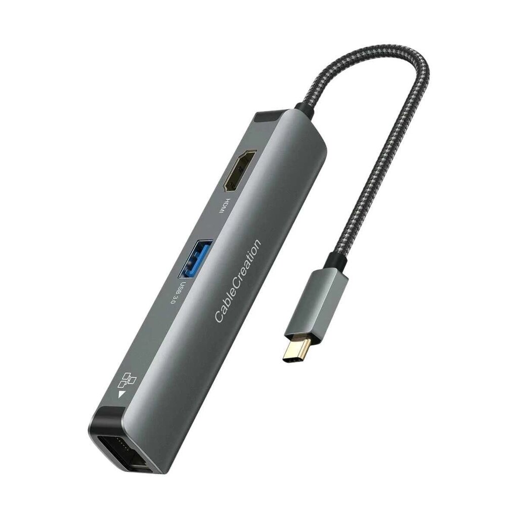 USB хаб USB Type-C Hub, CableCreation CD0753, 5-in-1 LAN+HDMI+USB від компанії ARTMOS - Інтернет магазин - фото 1